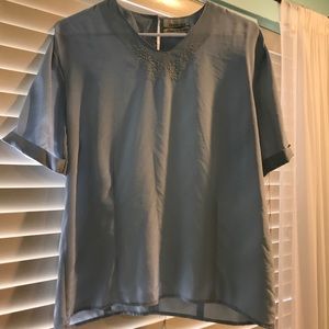 Elegant light blue Liquid Silk blouse
